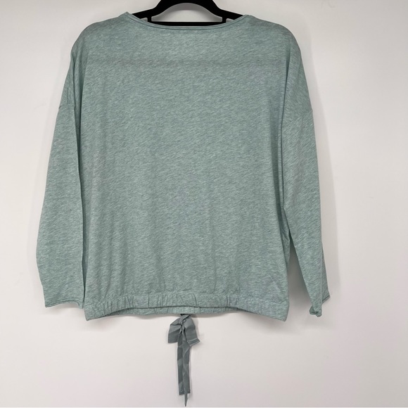 Haven Well Within Cotton Blend Sleep Top Pajama Shirt Long Sleeve Tie Hem - Picture 3 of 7